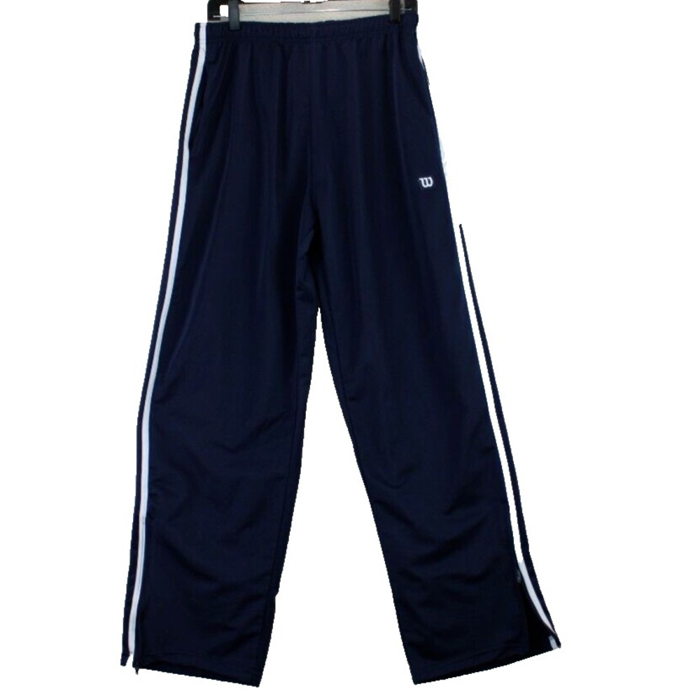 Wilson Navy Blue Track Pants Side Stripe Zipper Ankle‎ Men's Size L